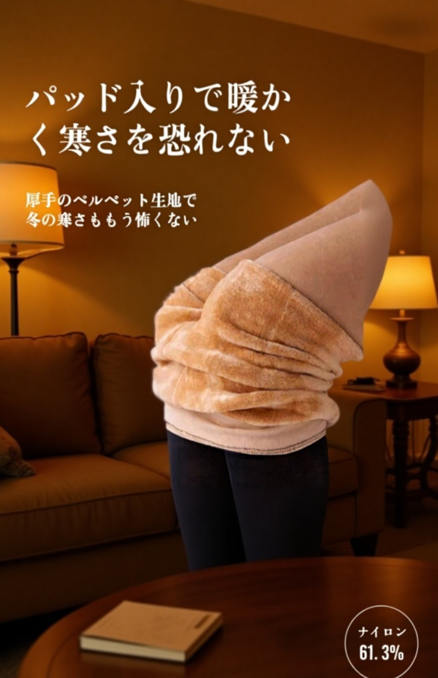 快適な伸縮素材の水光腹上げパンツ