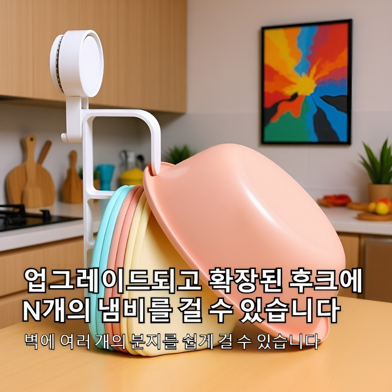 욕실 펀치프리 빨판 세면대 걸이