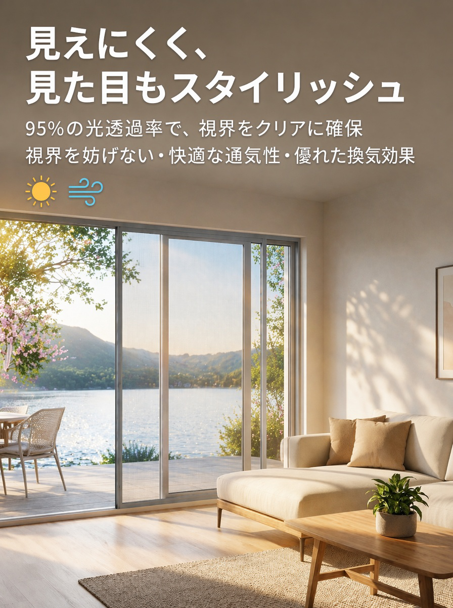 簡単DIY取り付け可能なダイヤモンド柄網戸