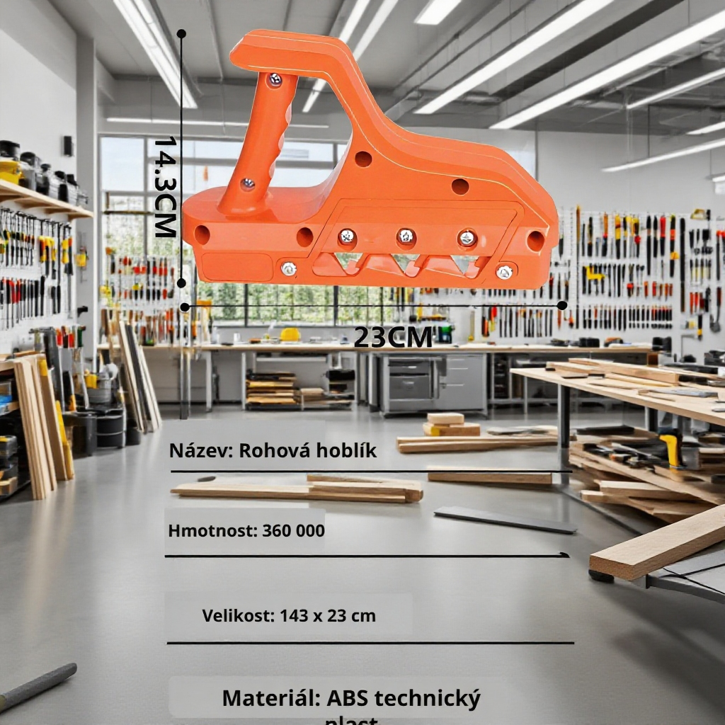 Ukázka zkosení hran s hoblíkem 45° a 60°