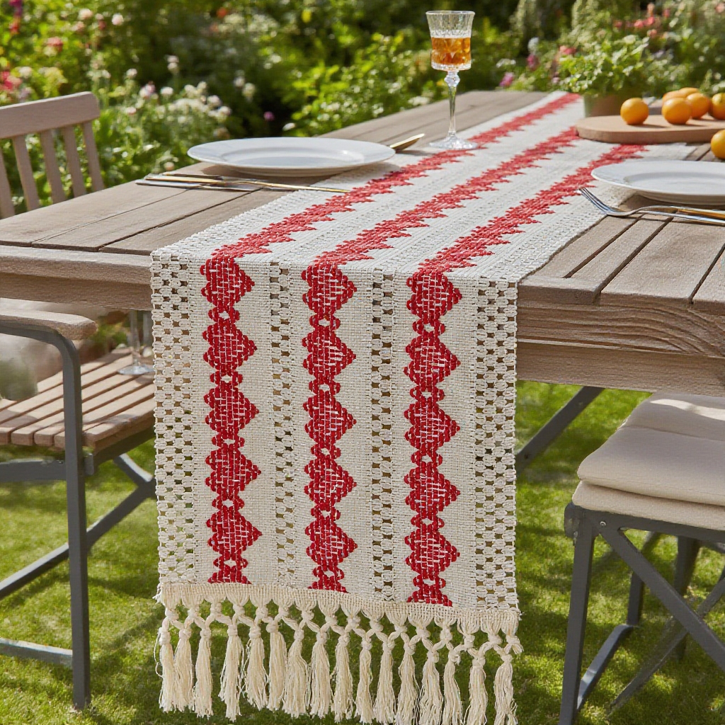 高級感フリンジ付きテーブルフラッグ