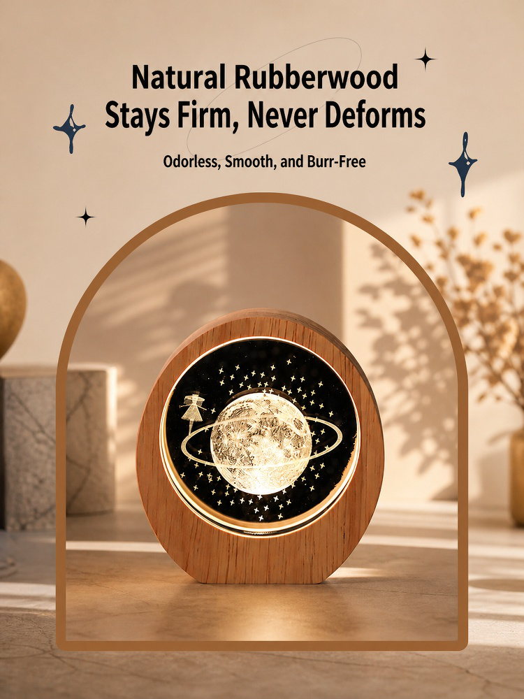 Galaxy-themed crystal planet lamp for bedroom decor