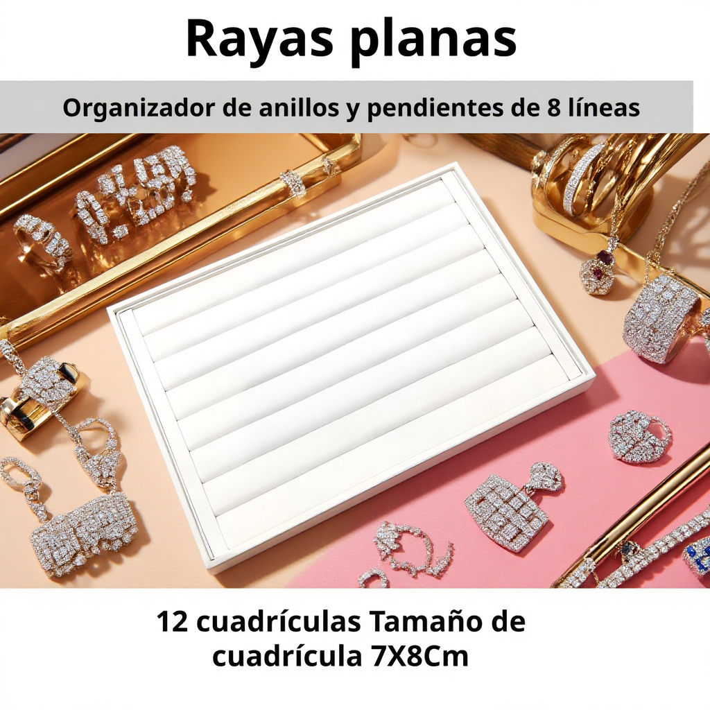  Bandeja pequeña sin tapa para exhibición de anillos y joyas