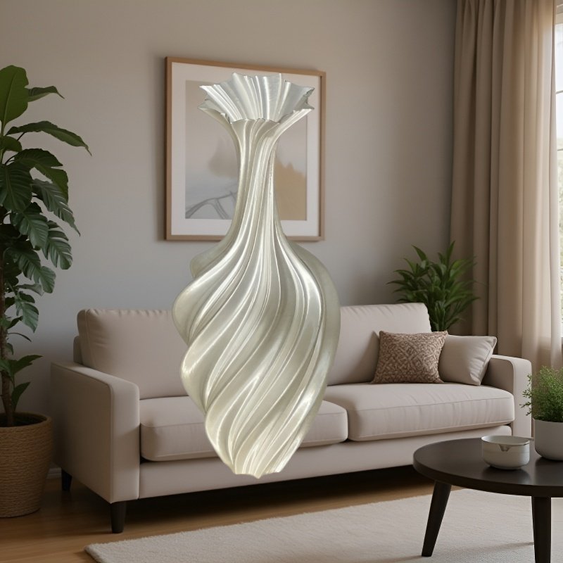 Vase décoratif abstrait torsadé rétro