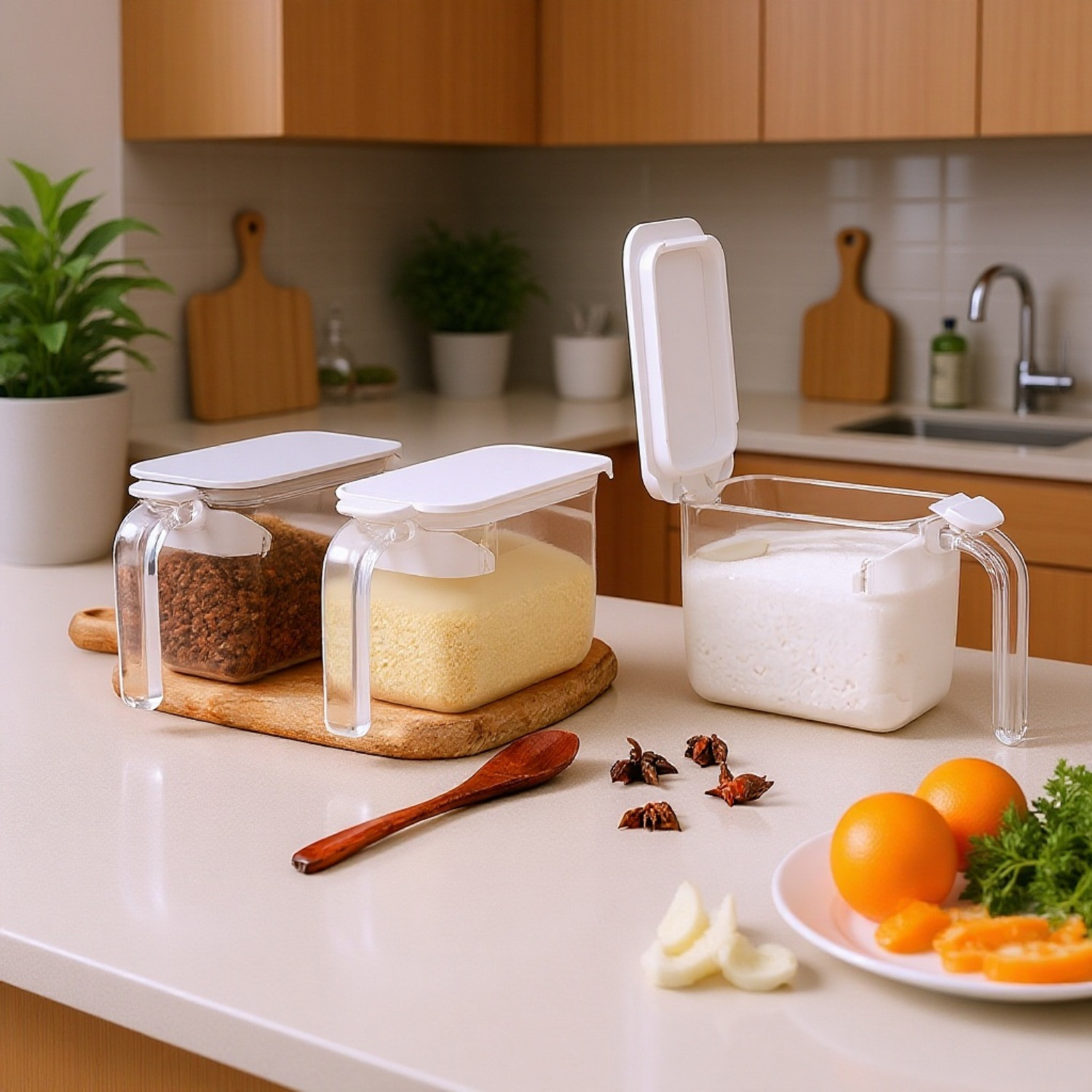 多機能キッチン調味料ボトル収納ラックセット