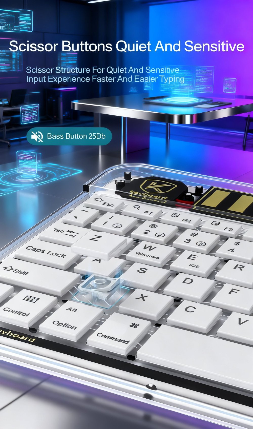 Lightweight portable keyboard for travel and work