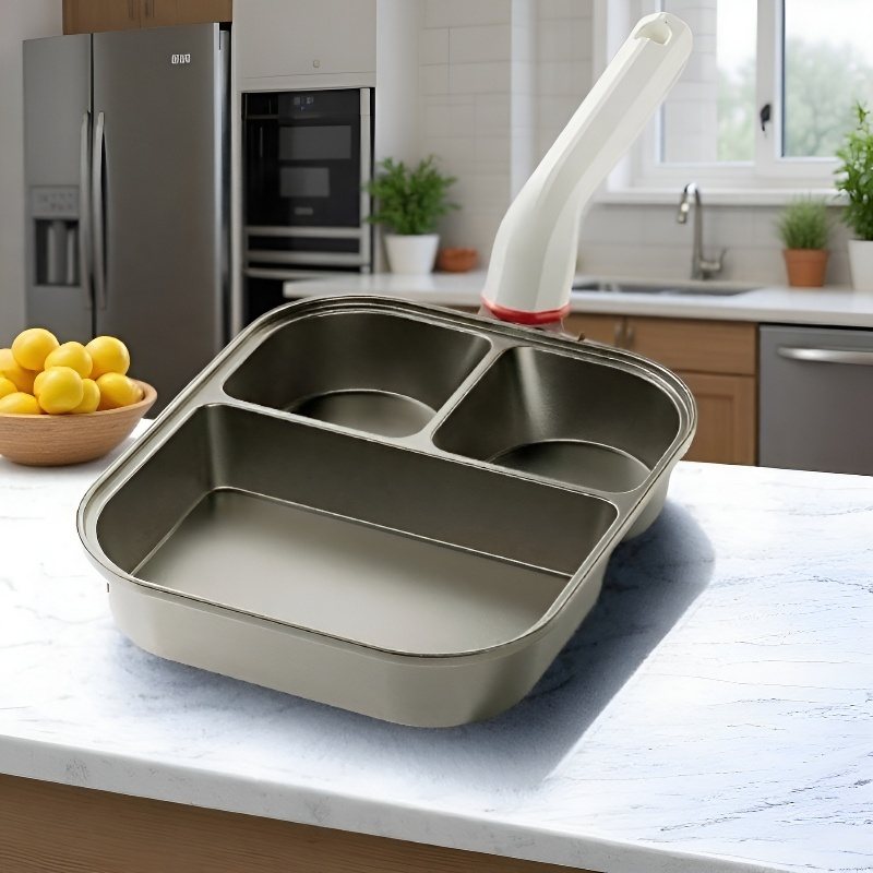Sartén tres en uno con diseño ergonómico