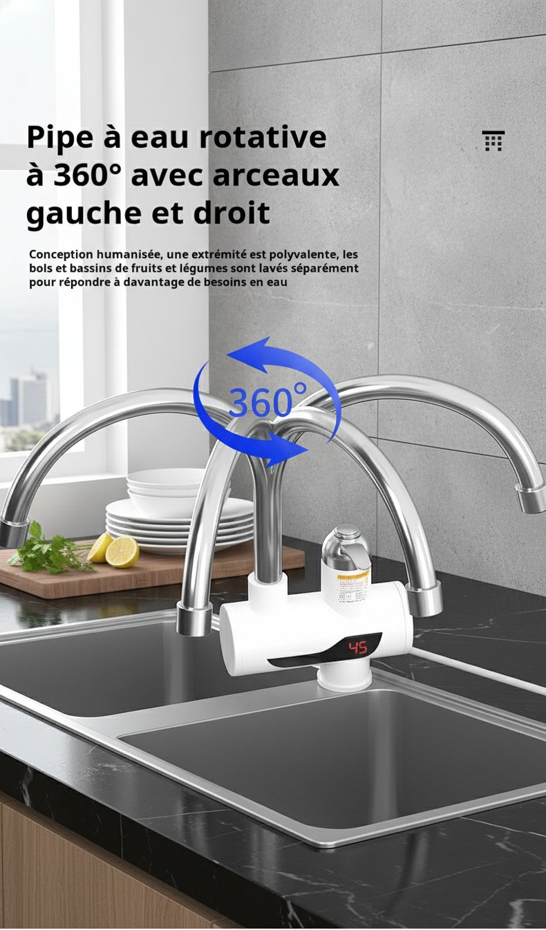 Robinet d'eau chaude électrique instantané 