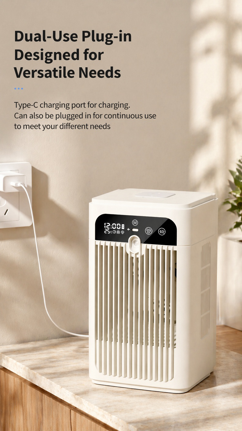 Quiet desktop fan for office and home use
