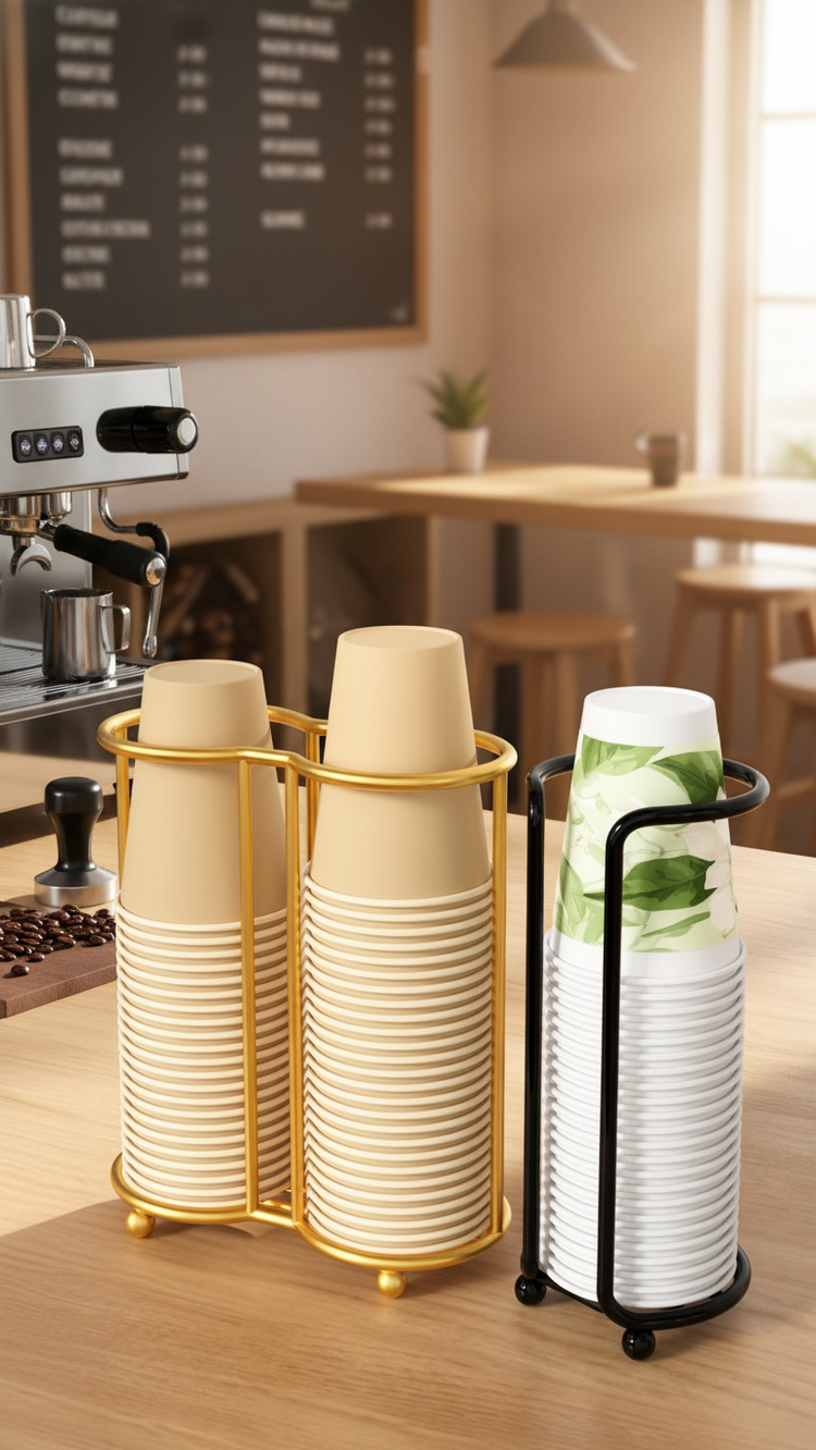 Easy-to-install paper cup holder for milk tea shop