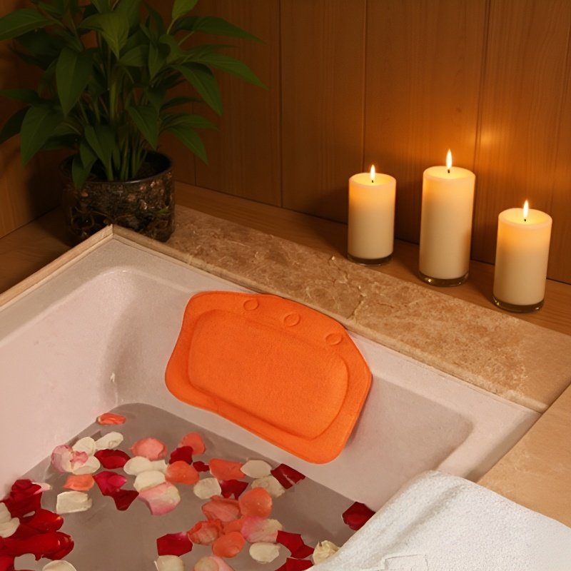 Almohada de esponja para bañera, almohada de baño para hotel, cojín para bañera