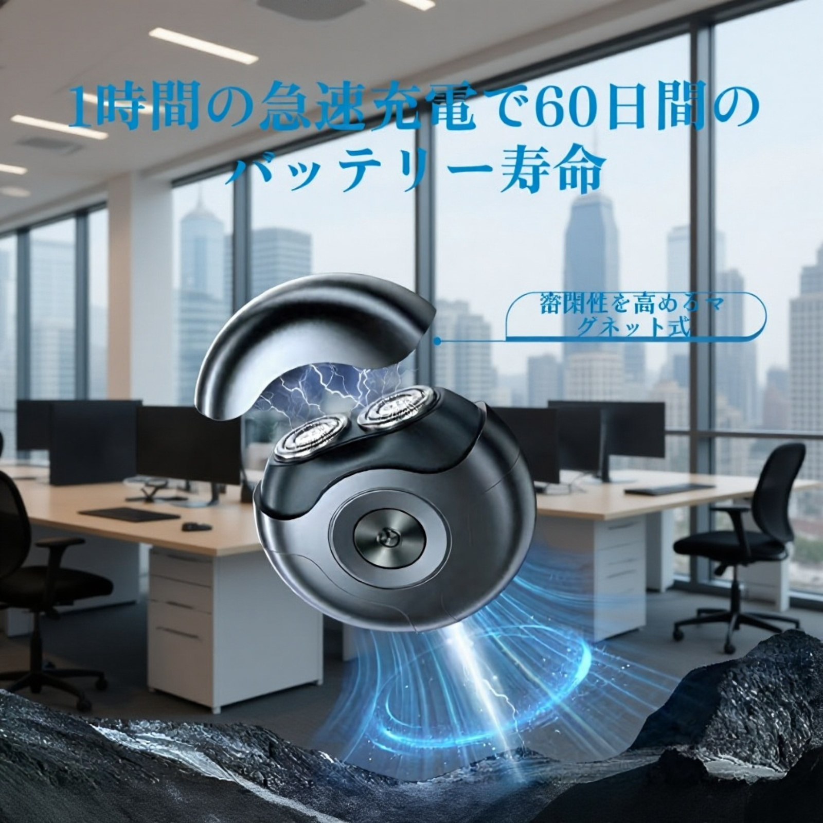 男性用電動シェーバー デジタル表示髭剃り