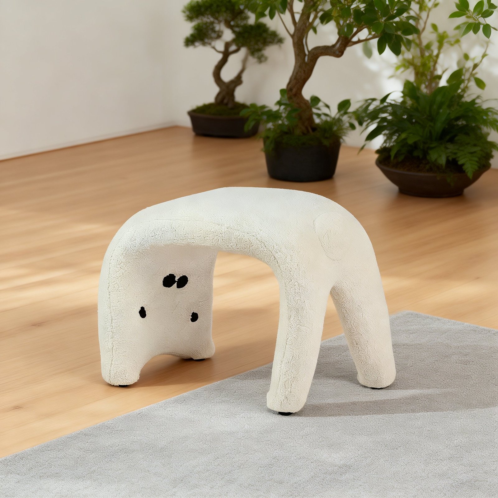 북유럽 동물 캐릭터 현관 신발 교환대 가정용 낮은 의자