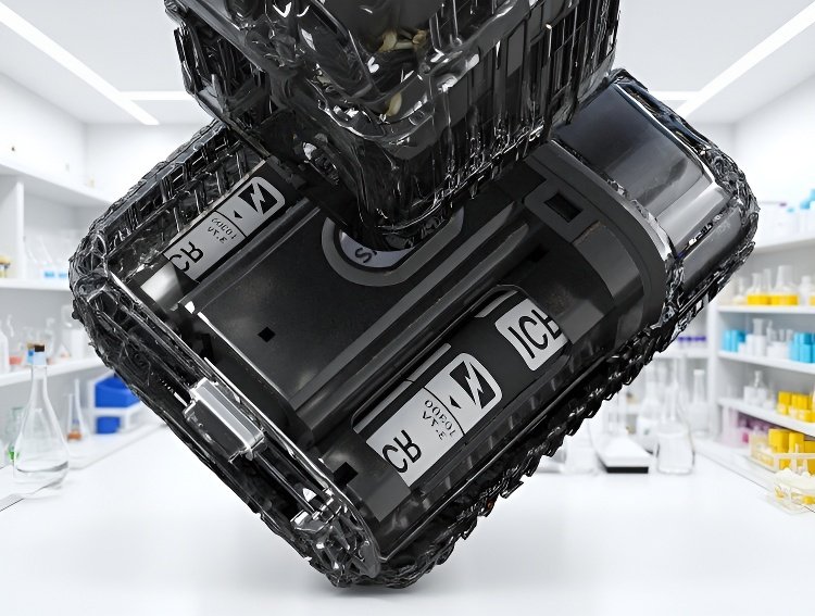 Vista lateral de la afeitadora eléctrica compacta