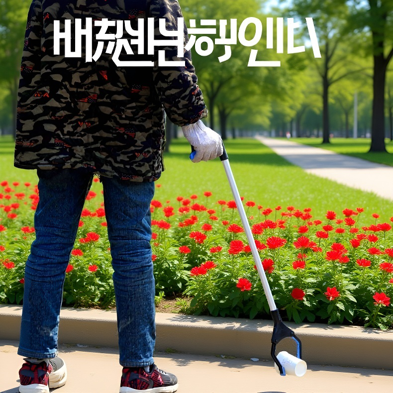 긴 손잡이 쓰레기 집게