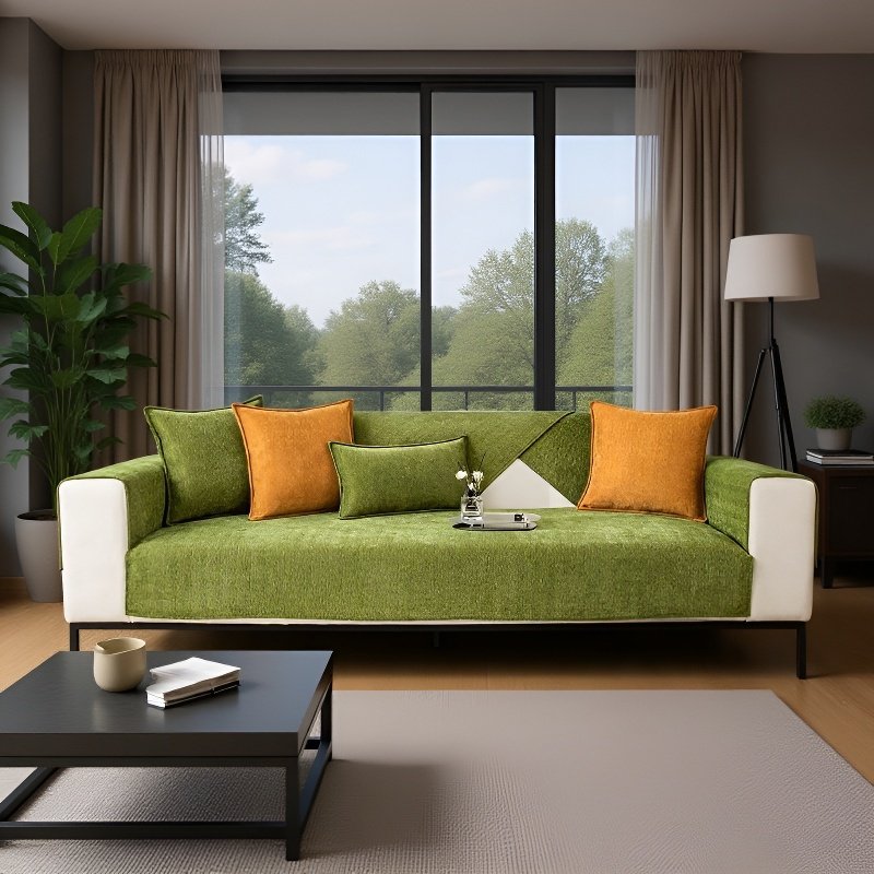 シュニール織ソファカバー ソファカバー ピュアカラー 滑り止め ホームユース ナチュラルコンフォート