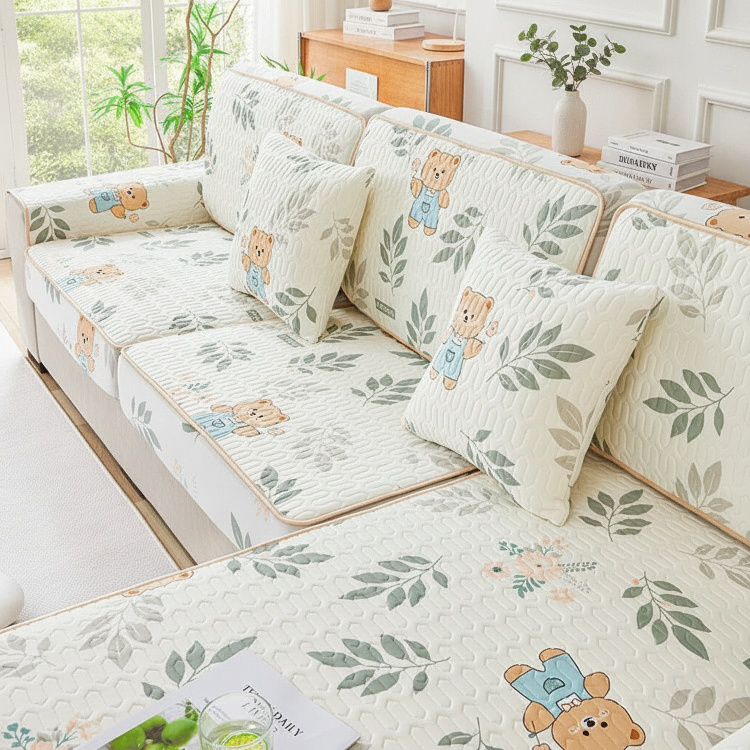 Non-slip Ice Silk Latex Sofa Mat, All-Season Use