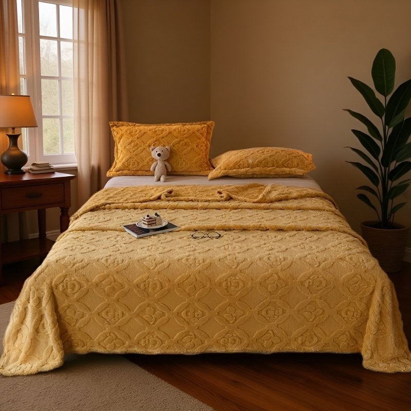 Manta gruesa de felpa de coral con diseño de jacquard