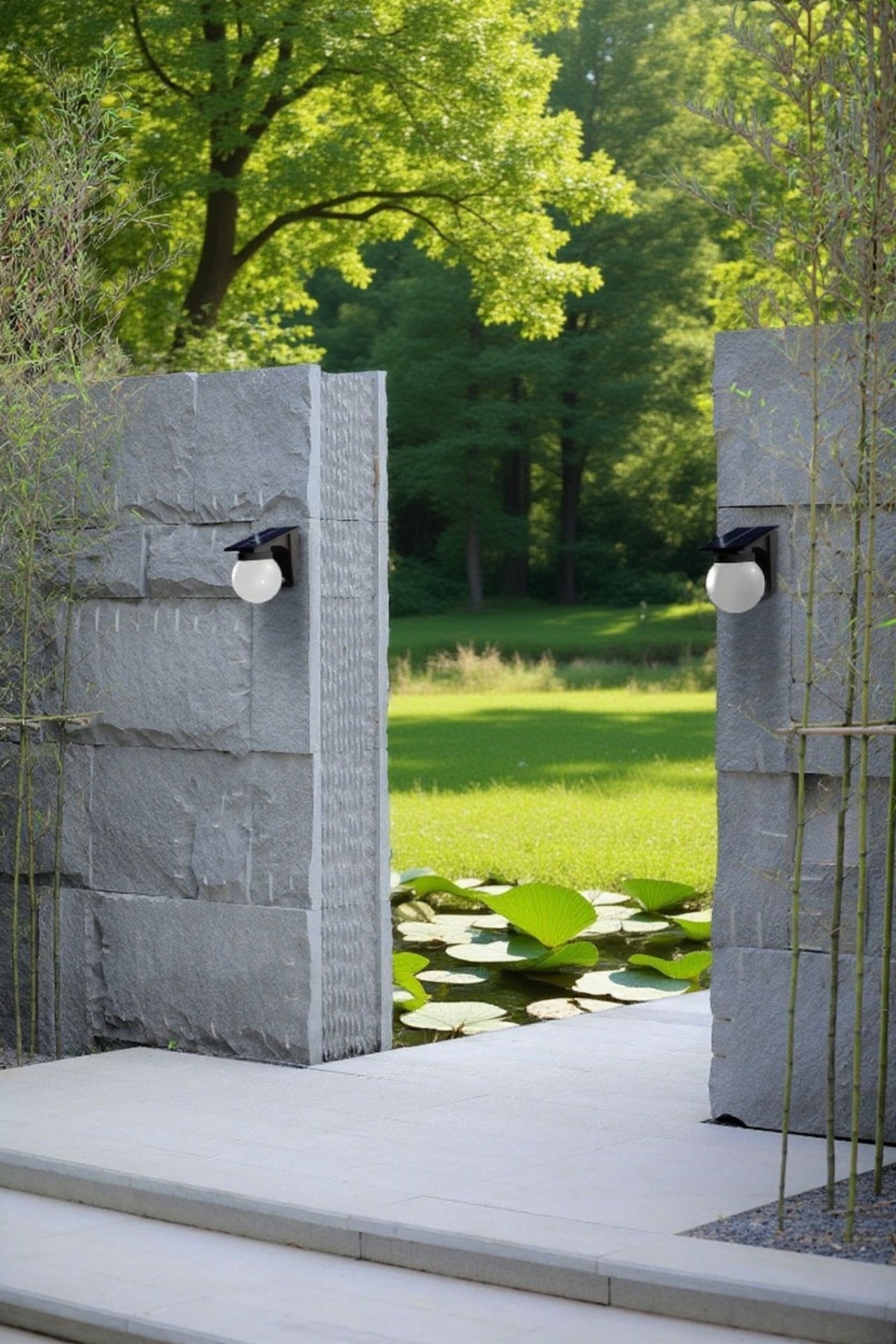 Motion sensor solar wall light detecting movement