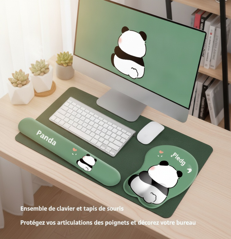 Office desk panda mouse pad for ergonomic support