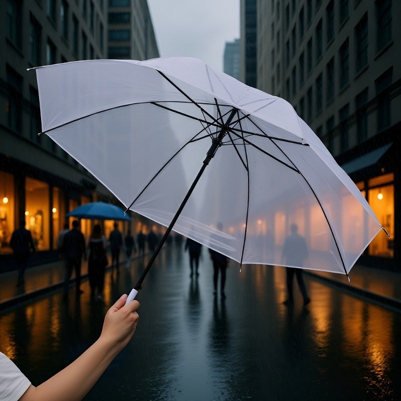 Transparent long-handled umbrella