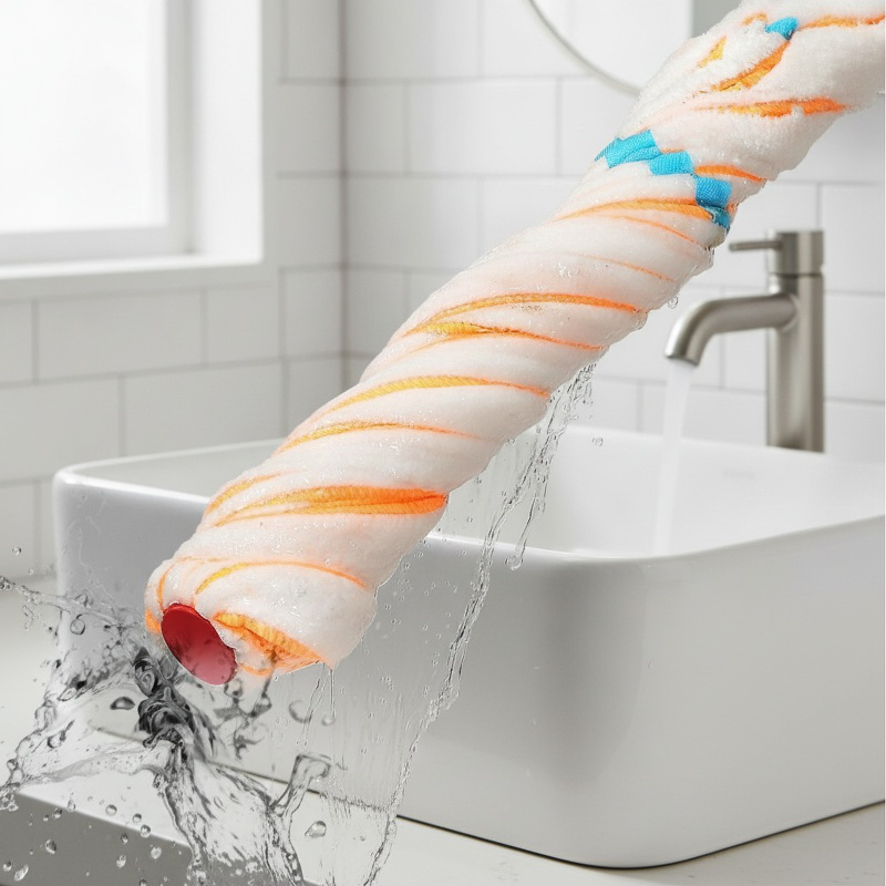 Hands-free squeeze mop with large mop head