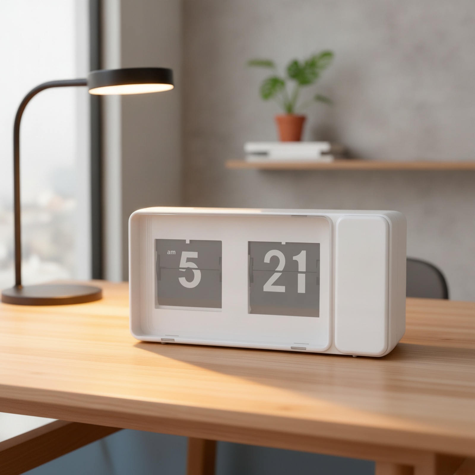 Detalle del diseño de números grandes en reloj tipo página