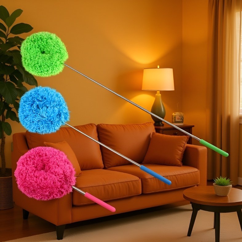 منفضة ريشة قابلة للتمدد لتنظيف الزوايا الصعبة