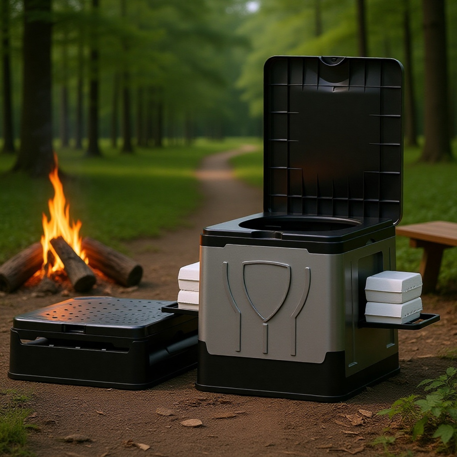 Tragbare klappbare Notfalltoilette für Auto und Outdoor