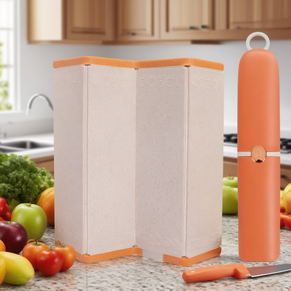 クリエイティブなポータブルカッティングボード、カッティングボード、麦わらカッティングボード、家庭用カッティングボード、フルーツナイフ、皮むきナイフ、折りたたみセット