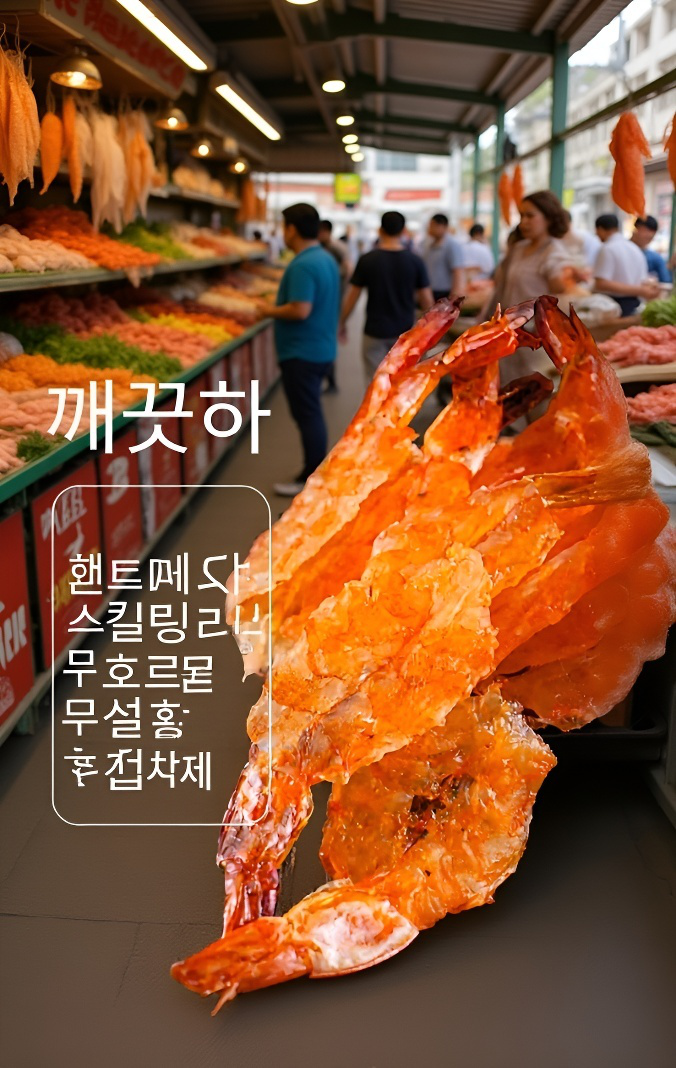 고단백 등짝 까진 새우 꼬리 건어물 제품 이미지