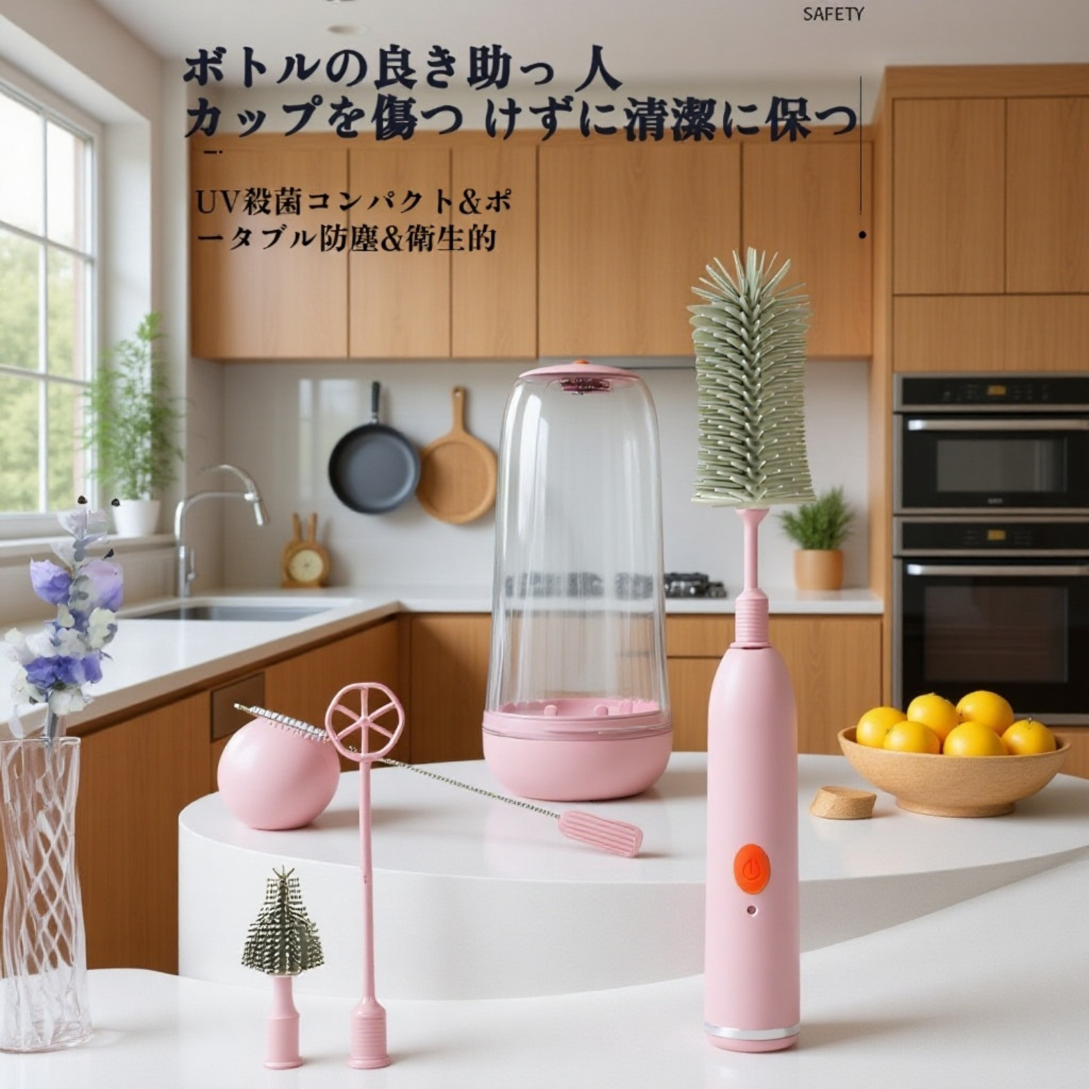 紫外線除菌哺乳瓶・おしゃぶり収納ボックス多機能クリーニングカップセット