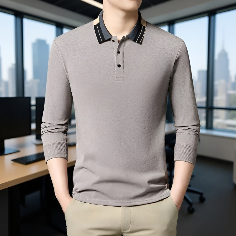 패션 얇은 중년 남성 긴팔 셔츠 터틀넥 솔리드 레깅스 긴팔 셔츠 캐주얼 패션 레깅스