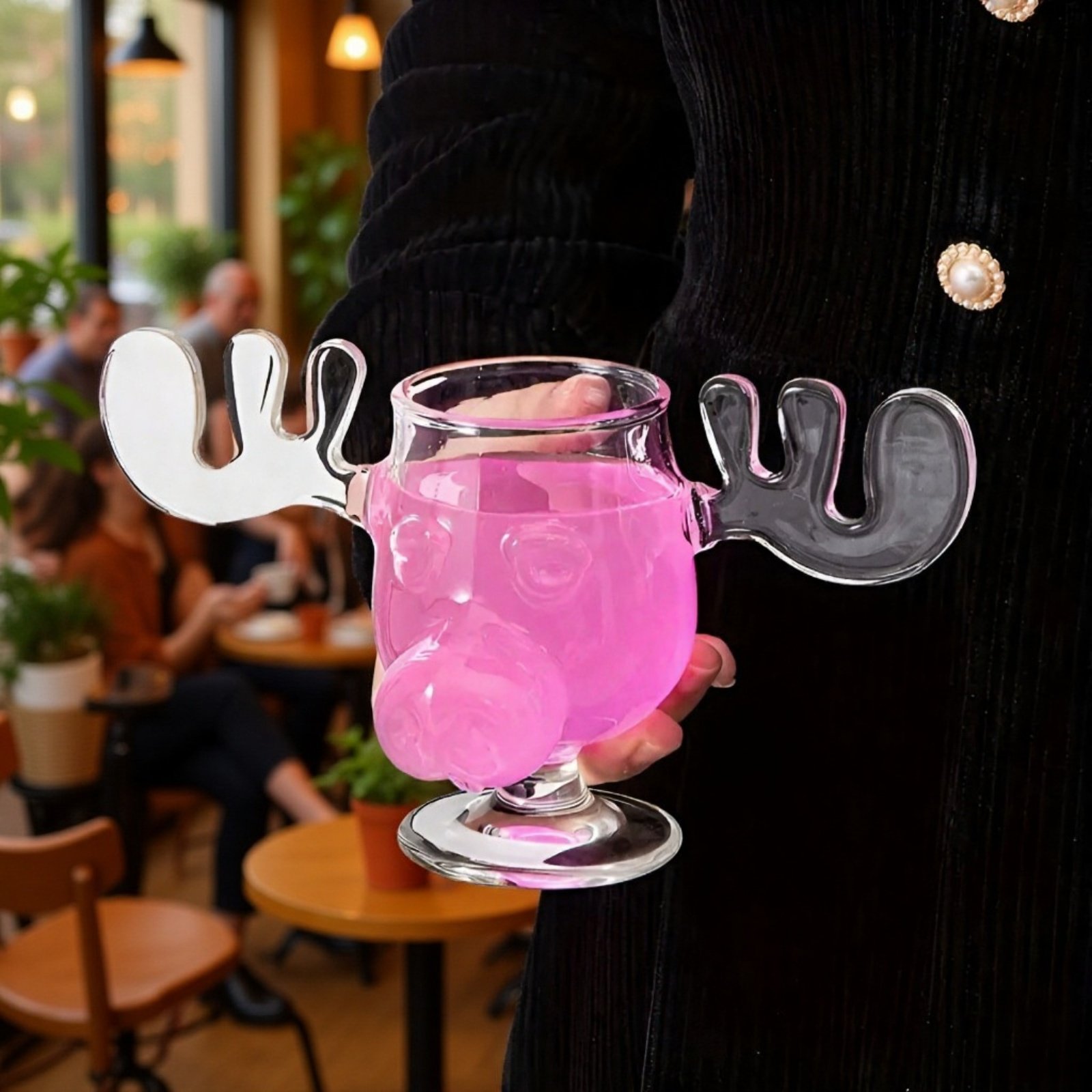 Christmas wine glass