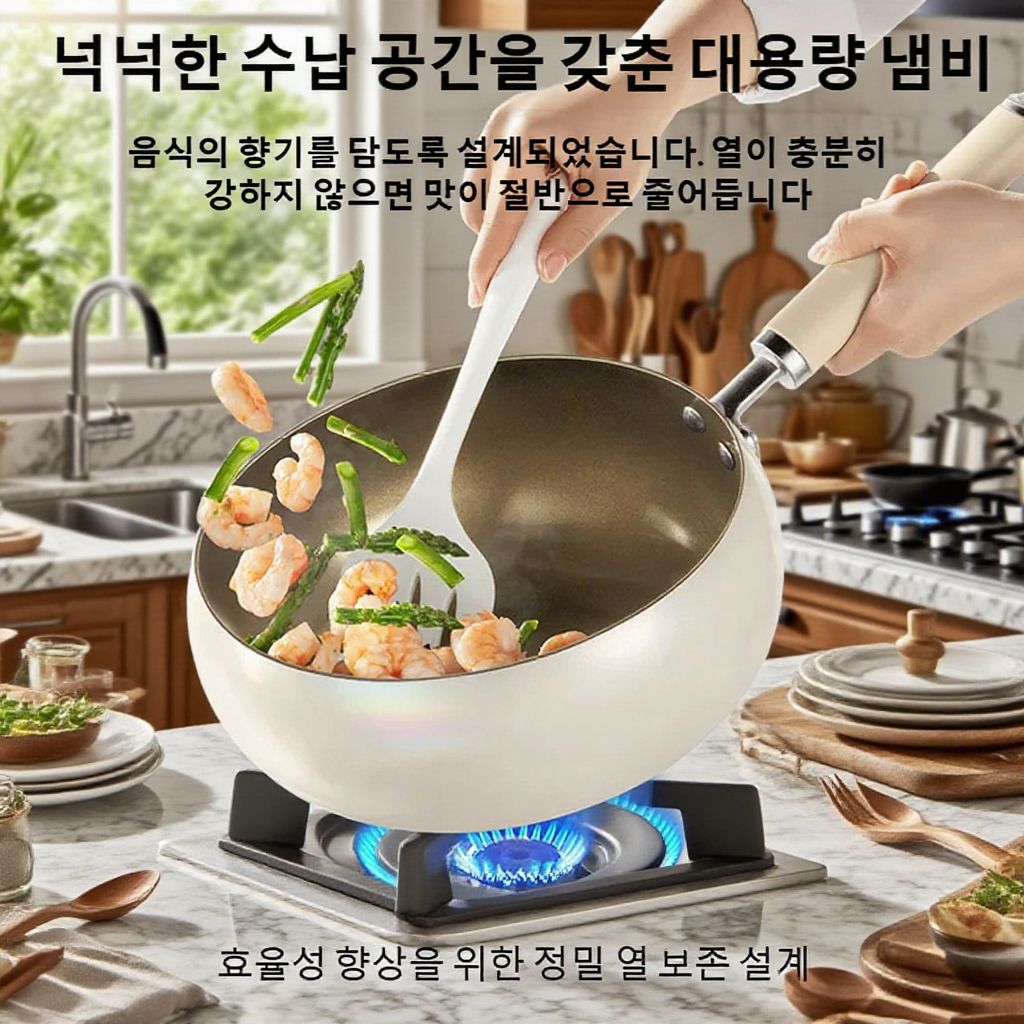 【여성의 든든한 도우미】신형 티타늄 크리스탈 세라믹 대용량 냄비