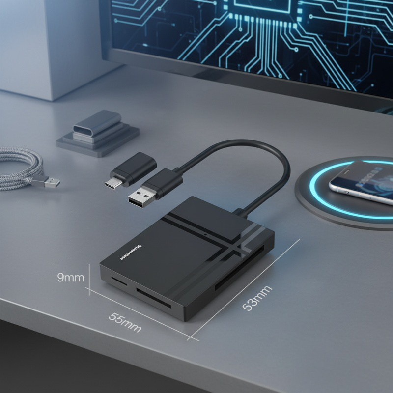 USB3.0 Multi-functional 5-in-1 Card Reader Type-C Computer Mobile Phone OTG