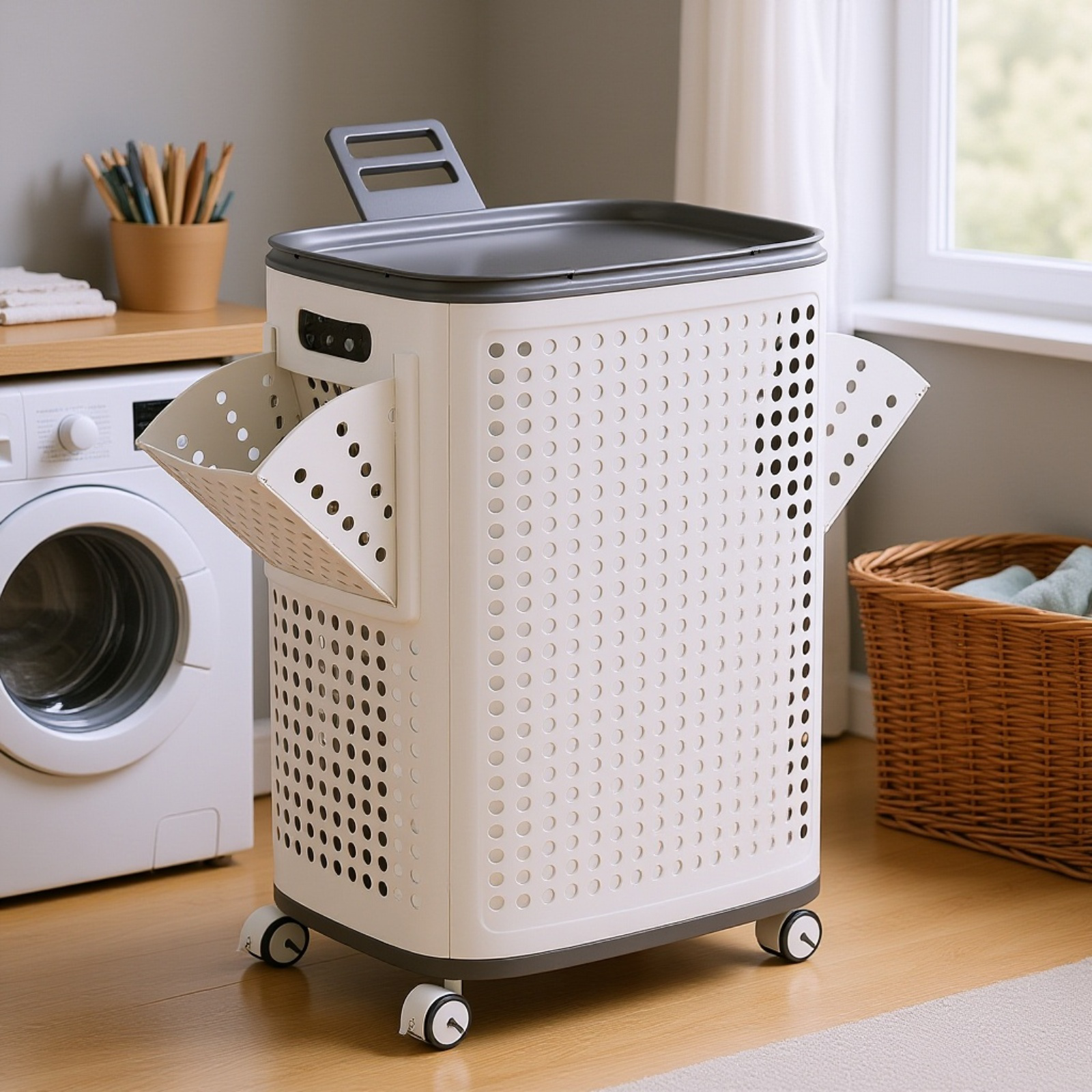 Toilet clothes storage basket