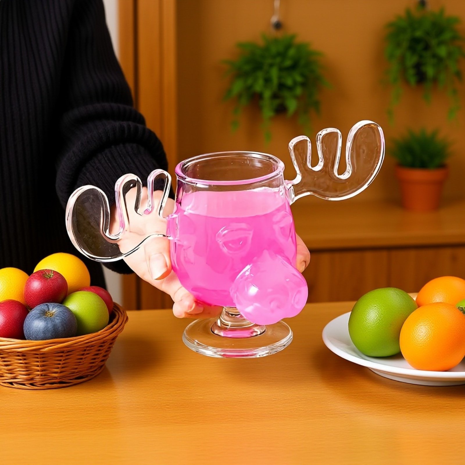 創意トナカイガラスカップ 家庭用ミルクカップ ワイングラス