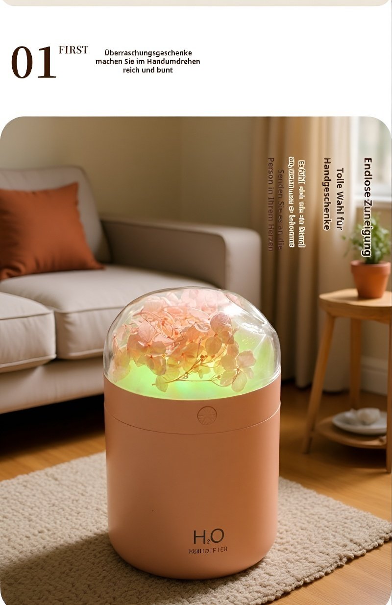 Luftbefeuchter mit LED-Beleuchtung als stilvolle Raumdekoration