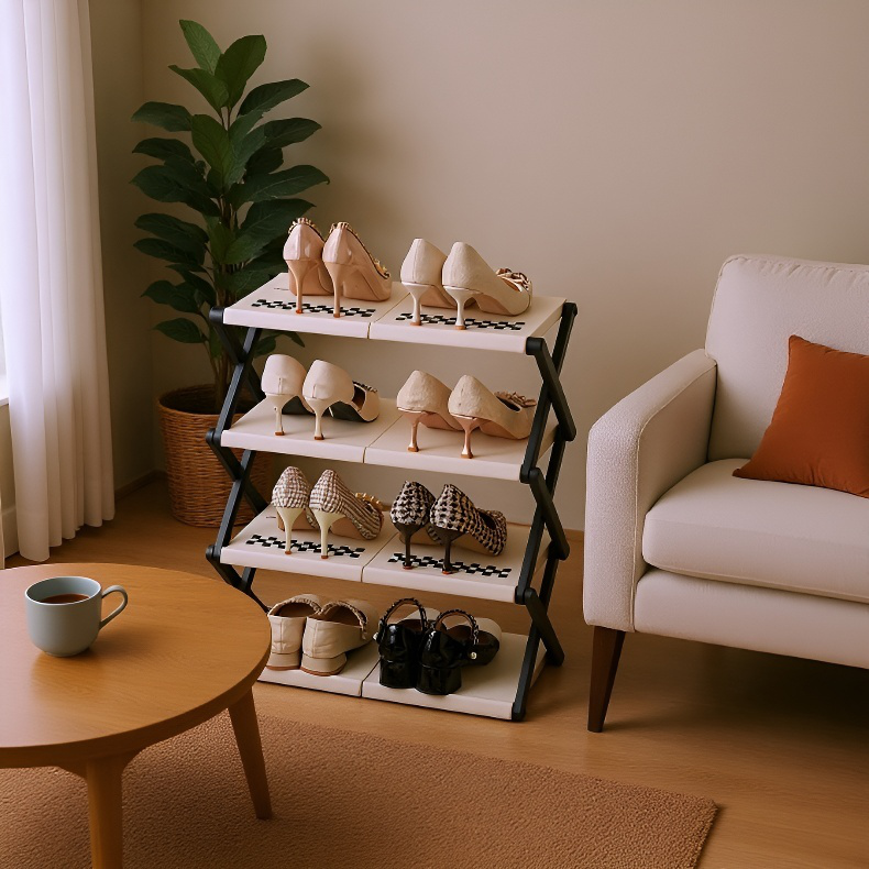 Mehrstöckiges Schuhregal für den Hausgebrauch Regal faltbar tallationsfreies Schuhregal TürSchuhschr