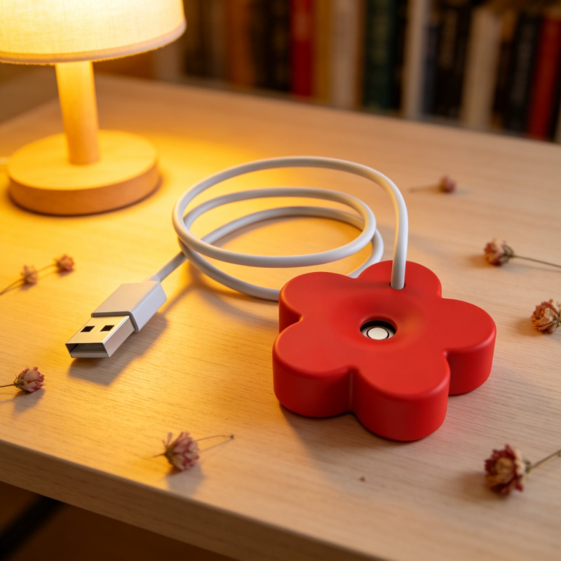 Mini humidificador USB portátil con forma de flor, silencioso, para oficina y hogar