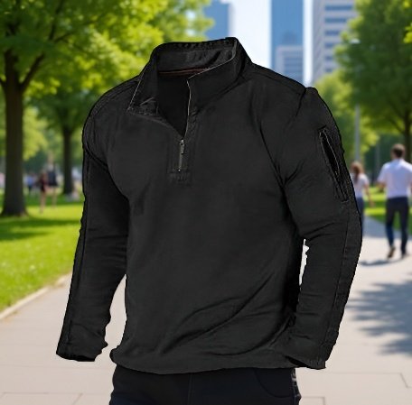 Jersey sólido para hombre ideal para otoño e invierno