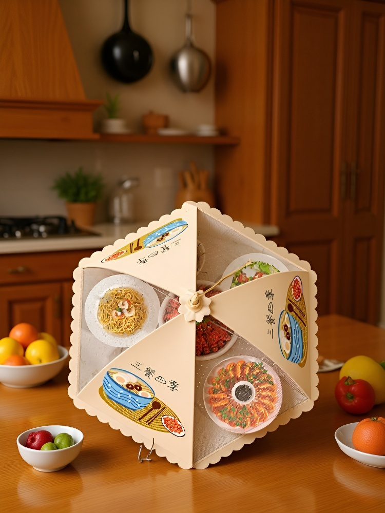 가정용 식탁 덮개 접이식 모기 방지 덮개 두꺼운 탈부착 덮개 식탁 덮개 1일 3식 주방 전용