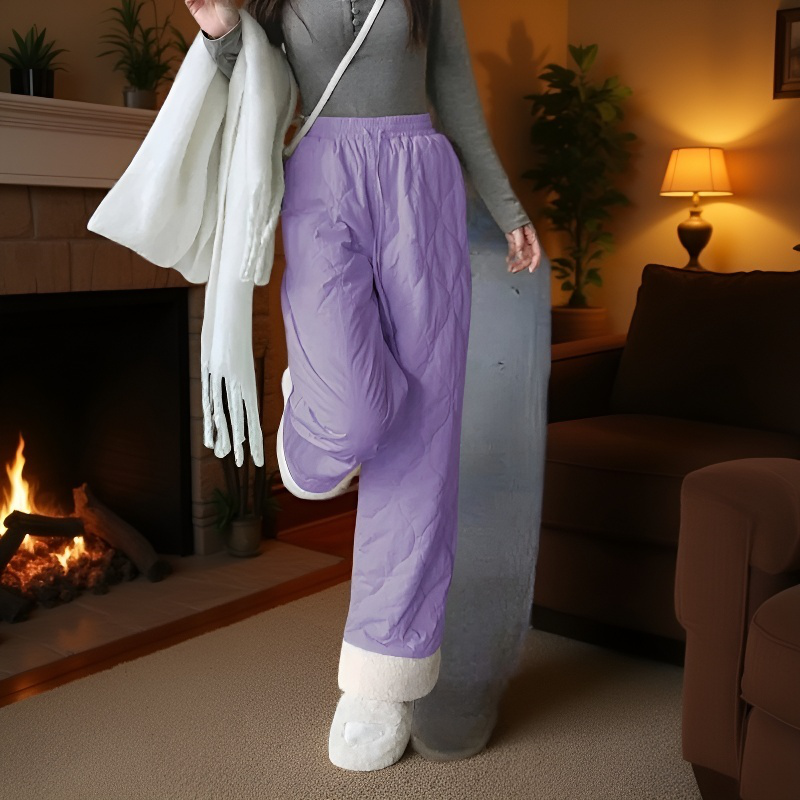 트렌디한 핑크 색상 겨울 팬츠