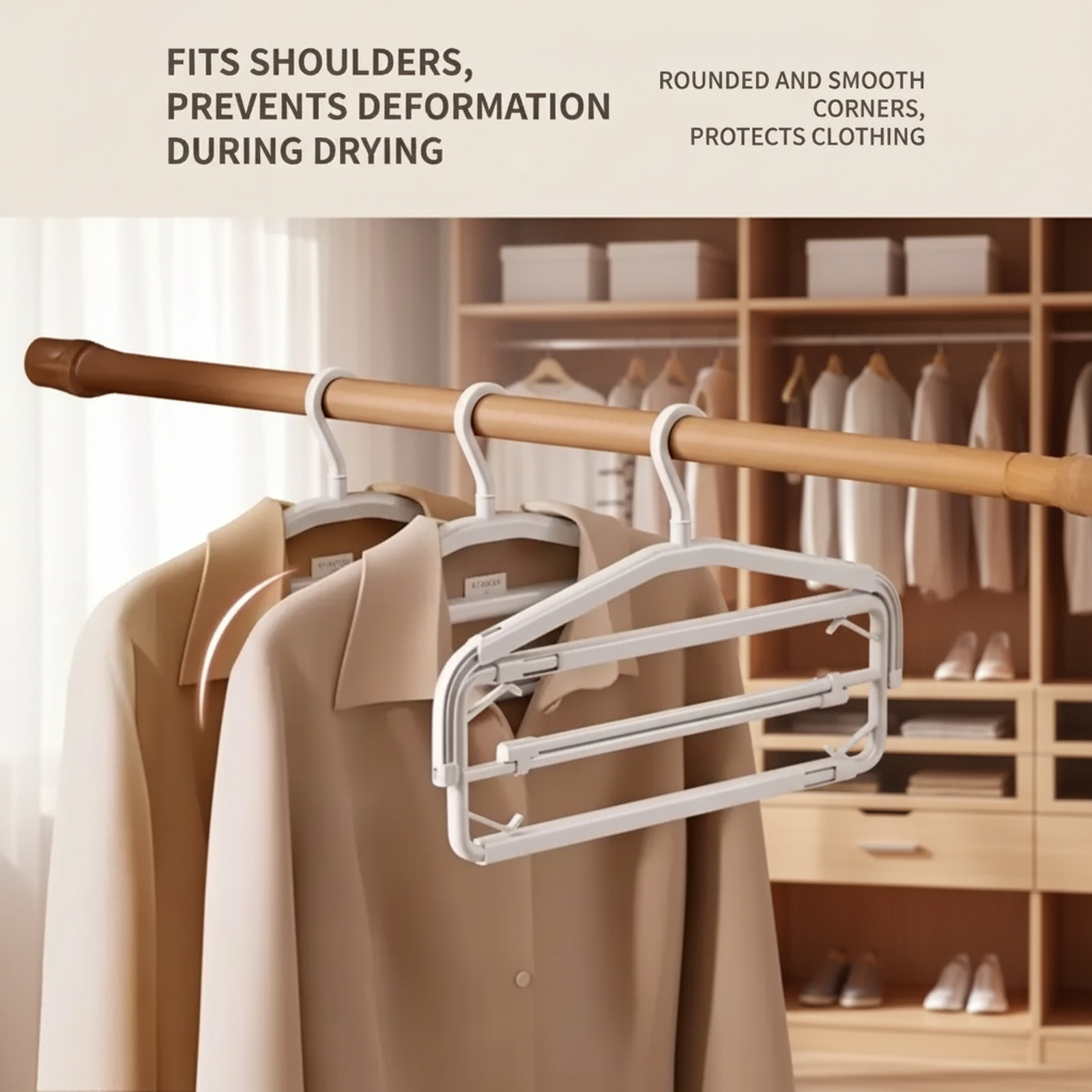 3D Space Adjustable Towel & Clothes Hanger Set, Pro Storage Organizer