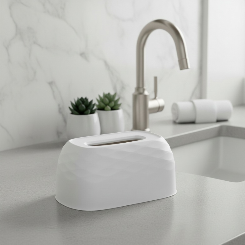 Multifunctional Water Ripple Tissue Box on desktop