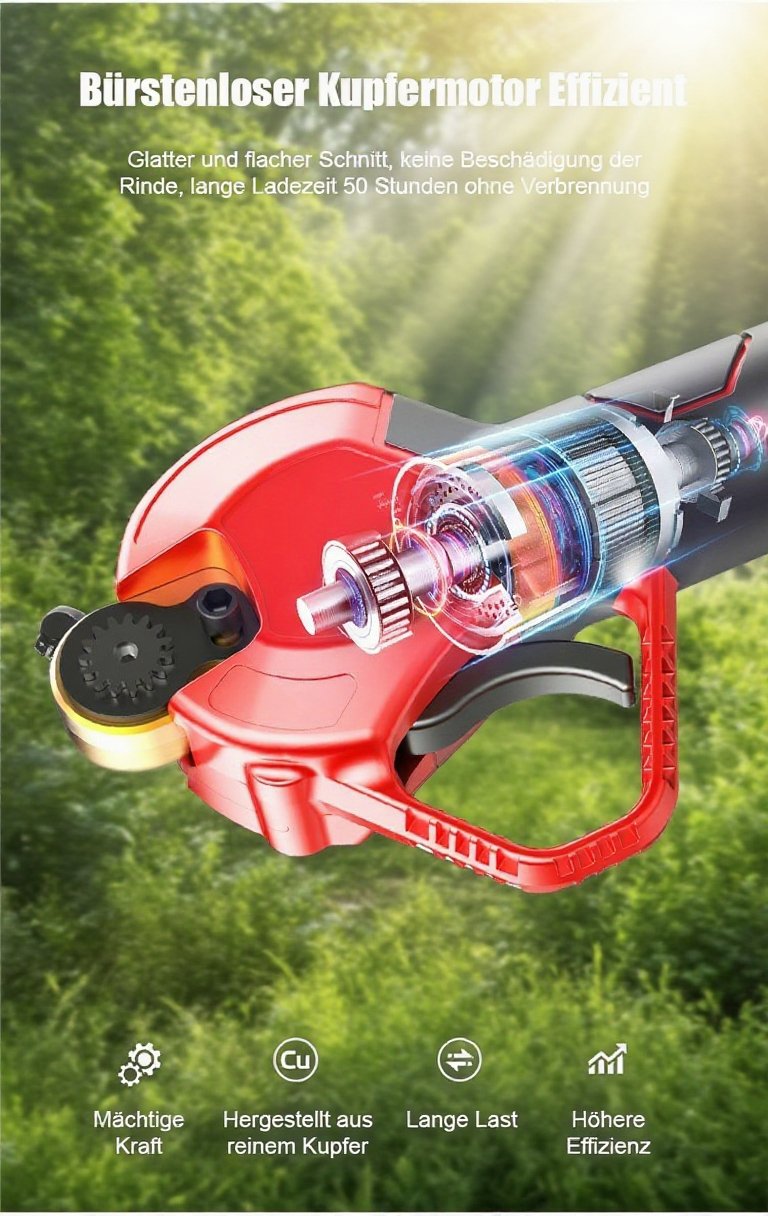 Lange Akkulaufzeit der Elektrischen Obstbaumschere