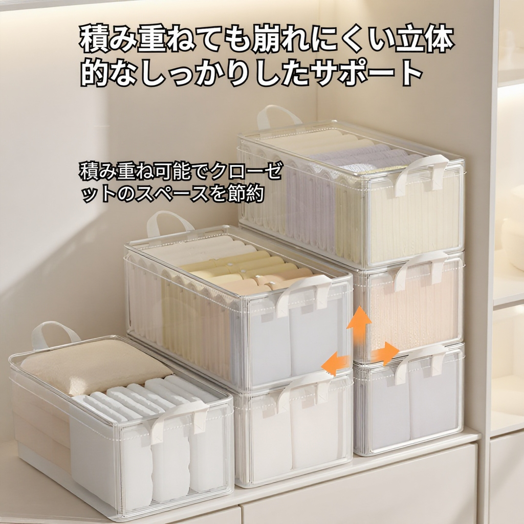 階層型パンツ収納ボックス 衣類整理アーティファクト 収納フレーム