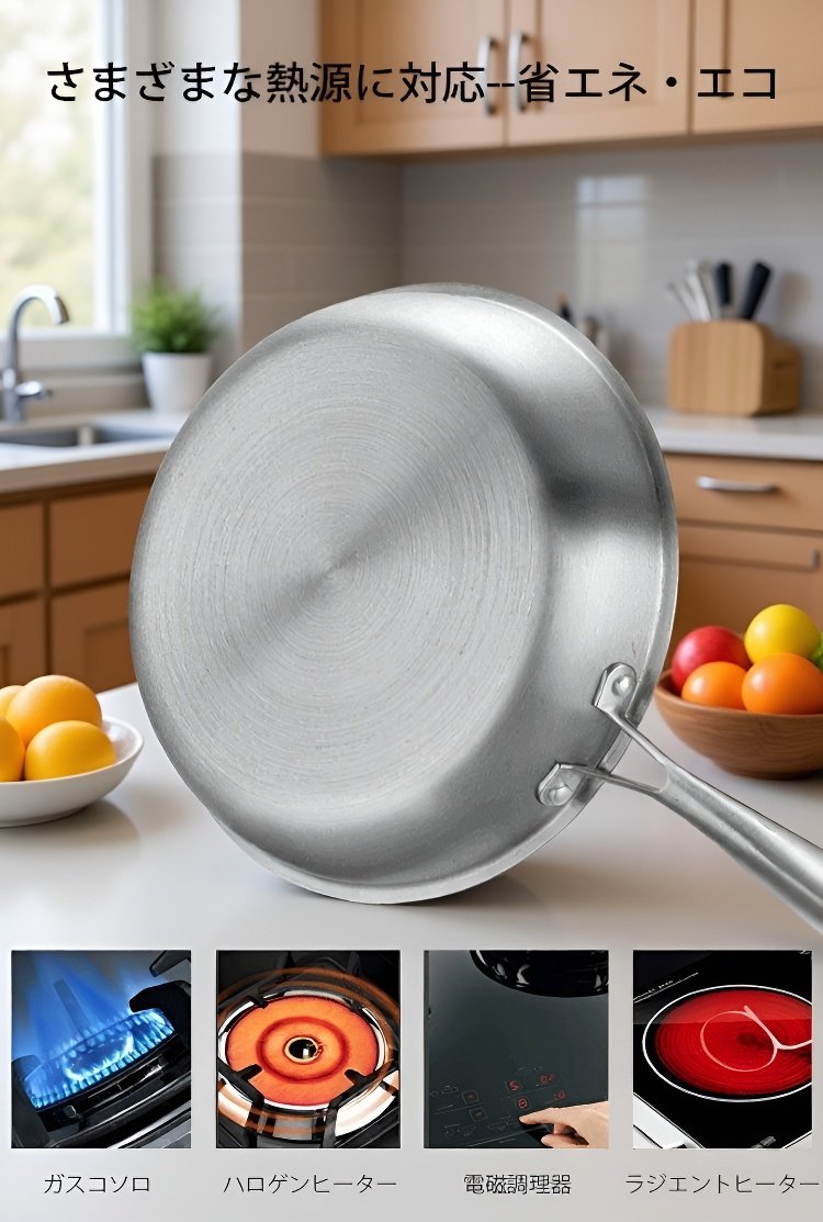 焦げ付きにくいノンスティック加工のフライパン