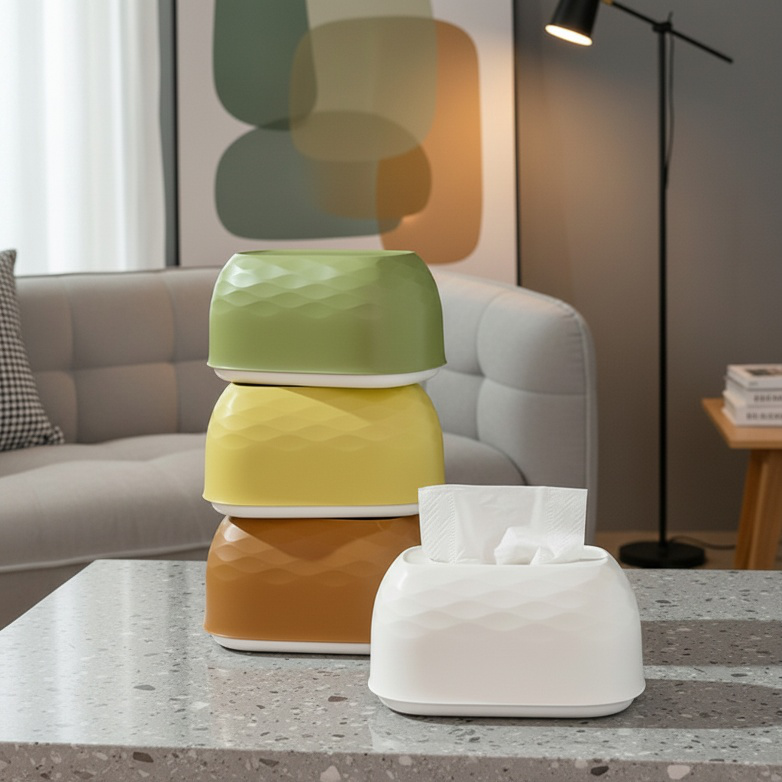 Multifunctional Water Ripple Tissue Box Wall-mounted Desktop Paper Box
